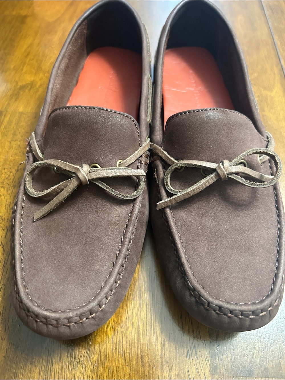 Cole Haan Brown Suede Loafers with Red Insoles